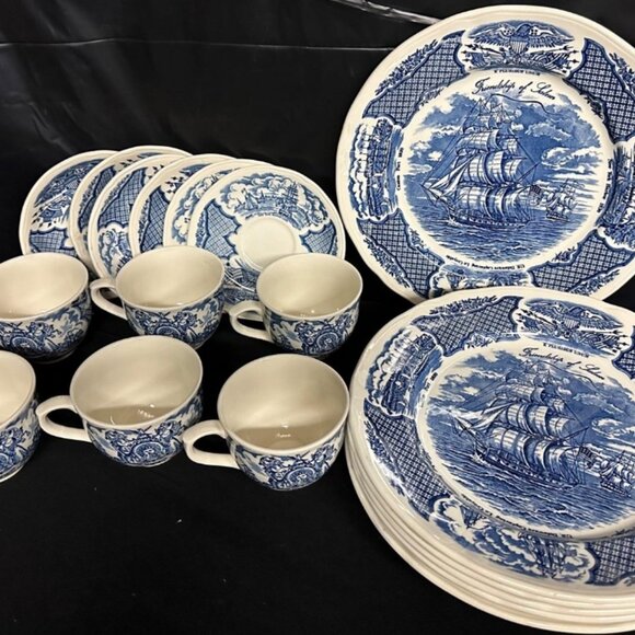 "Fair Winds" original copper engravings by Alfred Meakin Staffordshire England. - Picture 3 of 4